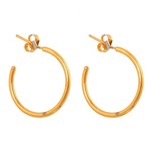 Pendiente de aro de plata Serling 925 Pendiente de aro chapado en oro de 18K para mujer y Niña Pendiente de aro - Product Image 5