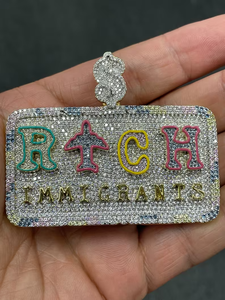 Colgante de plata esterlina de estilo clásico de dibujos animados con diamantes blancos reales para hombres y niños, dijes de boda para fiestas - Product Image 2