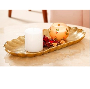 Bandeja de Metal y Vidrio de Estilo Lujoso y Pulido Brillante, Decoración para Mesa de Comedor, Bandeja para Servir, Bandeja de Metal para Servir Alimentos - Product Image 4