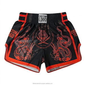 Thai Fitness Shorts RILL INTERNATIONAL Structured Workout Programs Breathable Construction Long Training Wear Front 100% Unisex - Product Image 4