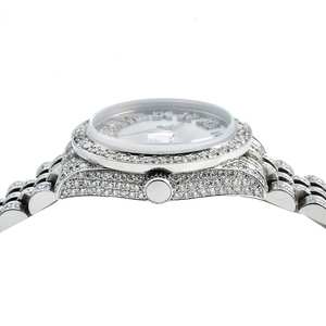 นาฬิกาเพชรโมอิสซาไนต์ VVS รุ่นลิมิเต็ดอิดิชั่น ดีไซน์ฮิปฮอปสุดพิเศษ ตัวเรือนสแตนเลสสตีลประดับเพชรเต็มเรือน ระบบกลไก สายหนัง แสดงผลแบบอนาล็อก - Product Image 4