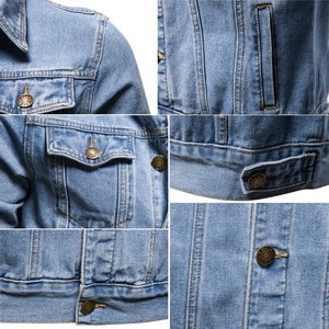Veste en jean en coton pour hommes grande taille 2025 NOUVEAU, veste décontractée pour hommes à revers simple boutonnage, coupe ajustée pour l'automne - Product Image 4