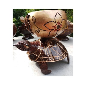 Cadeau spécial écologique-Animal en coquille de noix de coco pour la décoration Singe sculpté en noix de coco/tortue/animaux en forme de souvenir agréable - Product Image 2