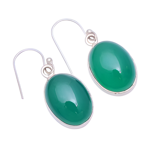 พลอยโอนิกซ์สีเขียว925เงินสเตอร์ลิงต่างหูลวดต่างหูแบบห้อยทันสมัยสำหรับงานเลี้ยงของขวัญสำหรับผู้หญิง - Product Image 4