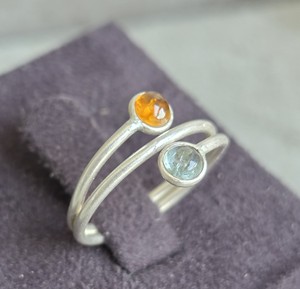 Hecho a mano 925 banda de plata ajustable boda étnica anillo de piedras preciosas de moda perfecto aniversario regalo de compromiso ámbar para fiestas - Product Image 3