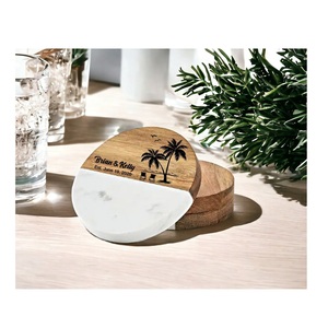 Elegant round Wood <b>Marble</b> & Stone <b>Coasters</b> for Home & Office Stylish Restaurant & Hotel Mats & Pads Decorative - Product Image 5