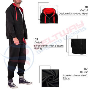 Trajes de chándal en blanco de etiqueta privada OEM, jersey con cremallera de 1/4 cuartos, conjunto de pantalones de chándal, trajes 2024, conjunto de chándales nuevos, Jogger - Product Image 5