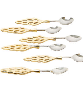 Ensemble de couverts en métal de qualité supérieure avec poignée en feuille Prix pour le café et le thé Occasions de mariage pour les hôtels - Product Image 1