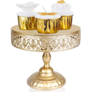 Soporte de pastel de Metal chapado en oro de alta calidad diseño de corazón soporte de Cupcake hecho a mano para decoraciones de boda de cumpleaños recién fantástico - Product Image 2