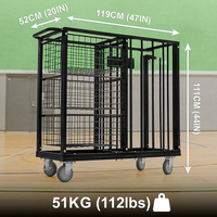 JH-Mech mobilité lisse et roues verrouillables organisateur d'équipement en acier robuste organisateur de stockage de conception à 3 niveaux pour le sport