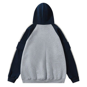 Coupe ample lavage à l'acide Y2K sweat décontracté à capuche surdimensionné pour les femmes 400 GSM coton mélangé couleur correspondant Couples - Product Image 2