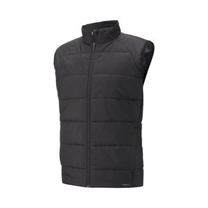 Chaleco acolchado de alta calidad para hombre, Color negro, cierre de cremallera, cuello levantado, relleno de algodón, cálido, para invierno, chaleco hinchado para exteriores - Product Image 1
