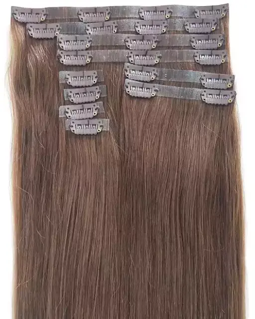 Wholesale Straight Double Drawn Clip Hair Extensions 100 Human Virgin Hair