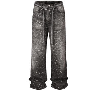 Pantalones con Pedrería, Estilo Atrevido con Detalles Marcantes para Conjuntos Destacados, Diseñados para Elevar la Identidad de Moda Personal - Product Image 3