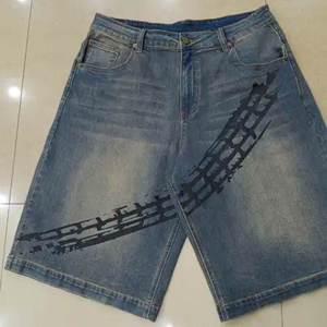 Streetwear personnalisé pour hommes et femmes 2025 Short Hip Hop brodé d'été Jorts en denim de haute qualité avec impression sur le devant Broderie 3D - Product Image 4