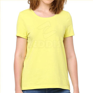 Camisetas de mujer Camiseta de algodón liso en blanco para mujer para impresión personalizada Camiseta de manga corta con cuello redondo para mujer - Product Image 2