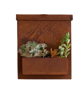 Vintage letterbox và planter đa chức năng bền xây dựng thời tiết treo tường mộc mạc hoàn thành hộp thư - Product Image 1