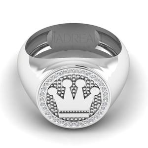 แหวนเพชรหมั้นผู้ชายทรงมงกุฎกษัตริย์ เงินแท้ 925 สไตล์ฮิปฮอป สำหรับงานแต่งงาน ดีไซน์โดดเด่น ความใสระดับ VVS ทรงเหลี่ยมบริลเลียนท์ - Product Image 1