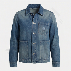 Nouveautés Veste en jean d'hiver pour homme de haute qualité Col montant Logo avant Déchiré Lavé Style streetwear tendance - Product Image 1