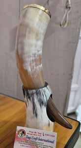 Soporte para Taza Vikingo de Cuerno, Alta Calidad, Ecológico, Pulido, Taza de Beber de Cuerno de Vaca Orgánico, Estilo Animal, Forma Natural, Regalo Empresarial - Product Image 2