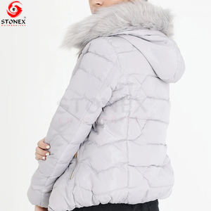 Ropa de calle corta de invierno personalizada, chaquetas para mujer, abrigo de invierno de tela brillante de gran tamaño a prueba de viento, chaqueta acolchada para mujer - Product Image 6