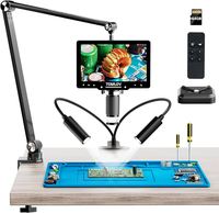 TOMLOV 10 inci LCD HDMI Mikroskop Digital untuk Penyolderan 2000X untuk Perbaikan Elektronik