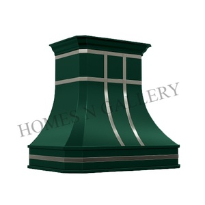Campana Extractora de Cocina de Acero Inoxidable Montada en Pared con Acabado Patinado Verde Antiguo para Isla de Cocina - Product Image 3