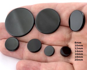 Forma redonda de moneda de ónix negro natural, moneda redonda de ónix negro, moneda de forma redonda de ónix negro plano - Product Image 3