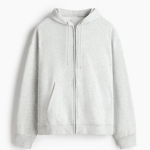 Sweat à capuche oversize d'hiver uni 400g tricoté zippé service OEM 100% coton écologique logo brodé - Product Image 5