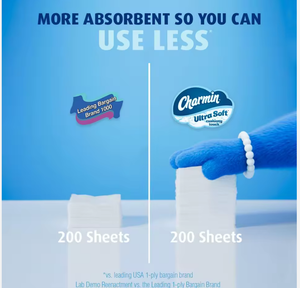 Papier toilette absorbant jetable ultra doux de qualité supérieure, 18 méga rouleaux familiaux |   90 rouleaux standard pour la vente en gros - Product Image 2