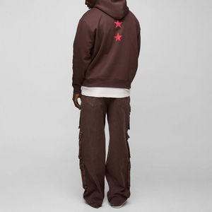 Sweat à capuche unisexe surdimensionné en coton mélangé 3D personnalisé pour l'hiver, poids lourd - Product Image 3