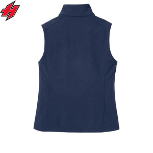 Chaleco con cremallera y forro polar antibolitas para hombre y mujer, chaleco con logotipo de marca bordado personalizado, servicio informal de caparazón blando OEM - Product Image 2