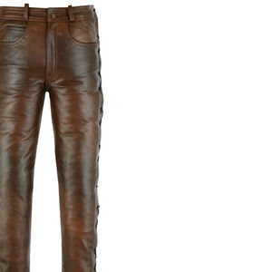 100% Original pantalon en cuir de vachette pour hommes prix de gros Flexible hommes pantalon en cuir résistant à l'eau pantalon en cuir pour adultes - Product Image 3