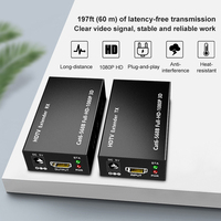 Extensor de Señal HDTV Metálico ZLD de 60M 1080p 3D, Transmisor y Receptor a través de Cat5e/6, Conversor Ethernet RJ45