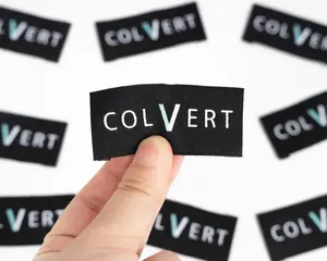 Luxury Personalised <b>Book</b> Shape Packaging Satin Woven Polyester Label Customisable Shoe Cover and Shirt Design with Patch Privet - Product Image 2