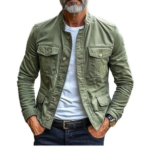 Streetwear d'hiver personnalisé Bomber Jacket Denim Plus Size Single Button High End Slim Vintage Reversible Eco-Friendly Men's Jackets - Product Image 4