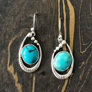 Boucles d'oreilles pendantes turquoise 4,8 grammes élégantes et stylées - Product Image 1