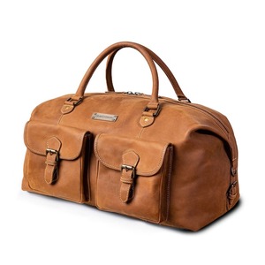 DRAKENSBERG Sac de voyage en cuir haut de gamme fait à la main pour hommes Grand style vintage Ray Cognac Brown Duffle de voyage Durable - Product Image 1