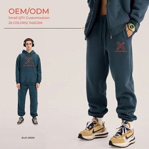 STREETLAB Joggers pour hommes, coupe ample, couleur unie, effet délavé, doublure polaire respirante, taille élastique, streetwear d'hiver, 345GSM - Product Image 1