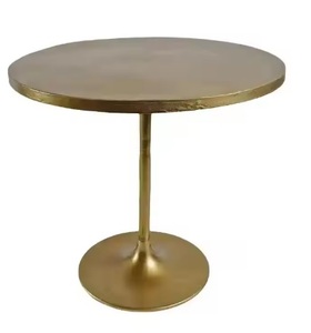 Mesa auxiliar de Metal hecha a mano de diseño estándar, forma redonda de Color dorado para el hogar, sala de estar, muebles decorativos, mesa personalizada - Product Image 2
