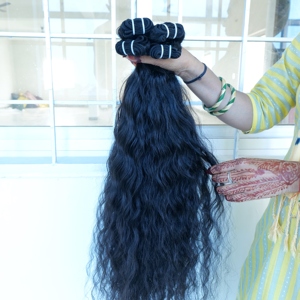 Vente en gros de paquets de cheveux indiens naturels bouclés non traités 40 "jusqu'à 100% Extensions de cheveux humains à cuticule alignée Remy - Product Image 1