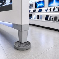 Patins de protection antidérapants en caoutchouc gris alvéolé pour pieds de meubles et présentoirs, fabriqués en Chine, emballage postal