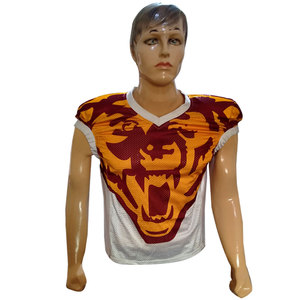 Camiseta de fútbol americano de diseño personalizado para equipos de adultos, uniformes de manga corta de malla transpirable, ropa deportiva, fábrica OEM ODM - Product Image 3