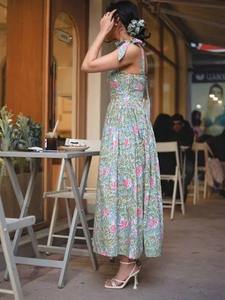 Vestido indio con estampado floral elegante de algodón con bloque de mano, regalo de boda personalizado para novia, ropa de verano, cubierta de playa, vestido largo a la venta - Product Image 2