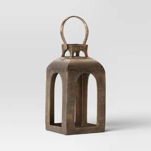 Linterna de latón Premium con pulido antiguo y paneles de vidrio perfectos para centros de mesa y eventos tradicionales - Product Image 6