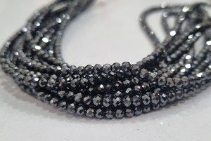 Cuentas de moissanita negra de 3mm, grado AAA, excelente corte, fabricación de cuentas de moissanita negra para collar de moissanita y joyería personalizada - Product Image 3