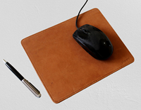 Tapis de souris en cuir de buffle véritable et sublimation en daim naturel de haute qualité fabriqué sur mesure avec logo