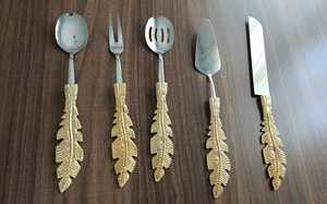 Lot de 4 cuillères de mariage en acier inoxydable avec revêtement PVD doré d'Inde conçues pour les accessoires de vaisselle de cuisine - Product Image 2