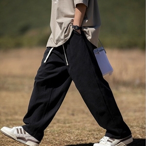 Pantaloni larghi larghi in cotone foderato in pile Knjoy pantaloni da Jogger con elastico in vita e interni morbidi spazzolati - Product Image 5