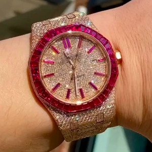 Montre de laboratoire en diamant VVS de la meilleure qualité Bijoux de mode Montre en diamant glacé - Product Image 2